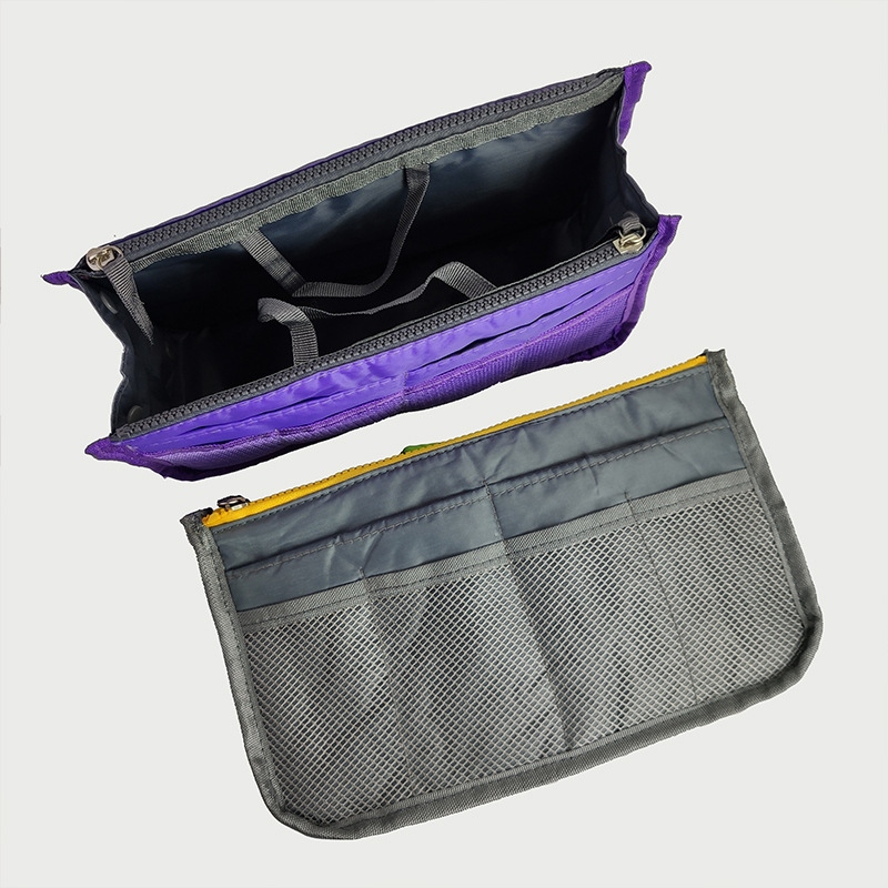 New Korean Style Double Zipper Bag Middle Bag Storage Bag Hand-Carrying Multifunctional Makeup Multi Functional Bag