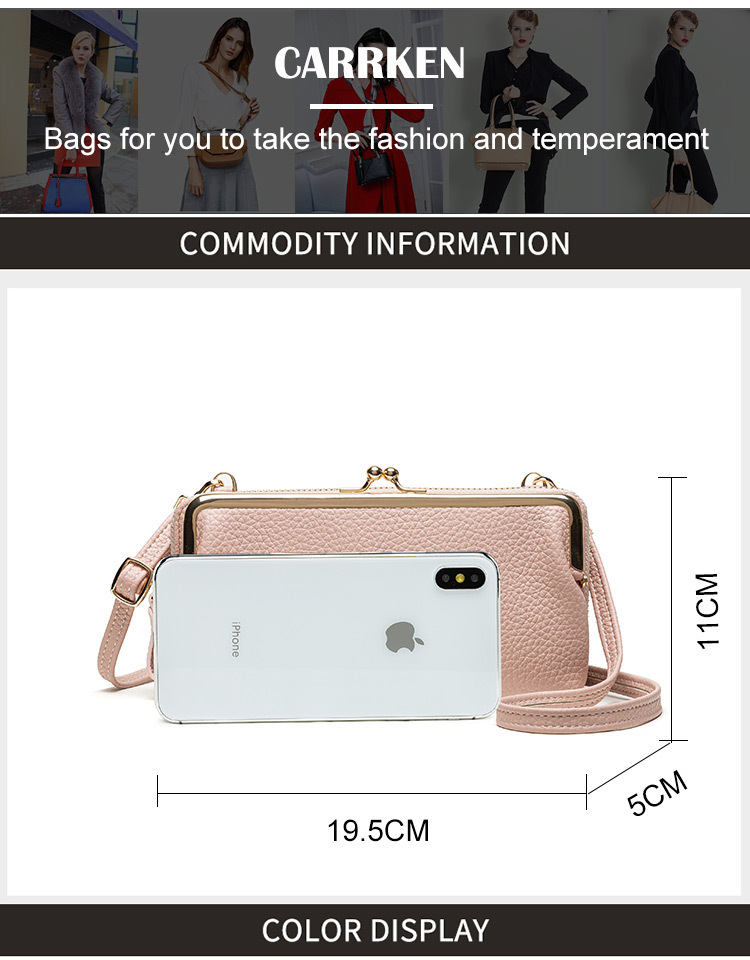 2020 New Mobile Phone Bag Horizontal Korean Style Women's Cross-Body Bag Multi-Functional Mini Handbag Clutch