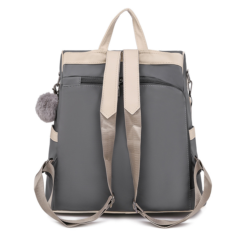 Anti-Theft Backpack for Women 2020 New European and American Stitching Pu Large Capacity Schoolbag Solid Color Simple Multi-Functional Shoulder Bag