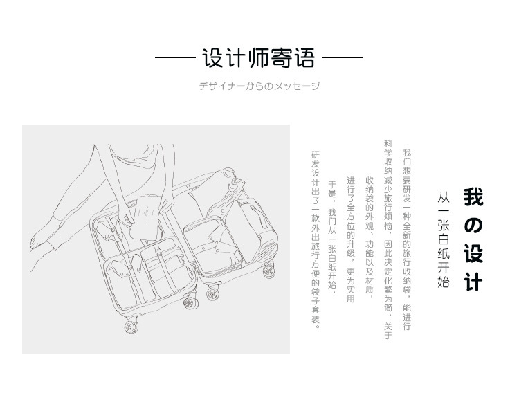 Twill Six-Piece Set Buggy Bag Travel Waterproof Clothes Organizer Buggy Bag Multi-Functional Large Capacity Storage Bag
