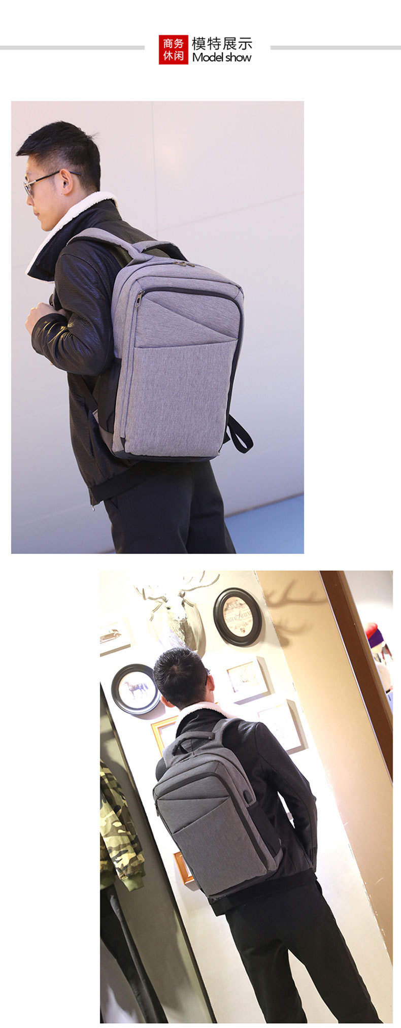 New Men's Backpack Manufacturers Supply Multi-Functional Usb15.6 Computer Bag College Students' Backpack Custom Logo