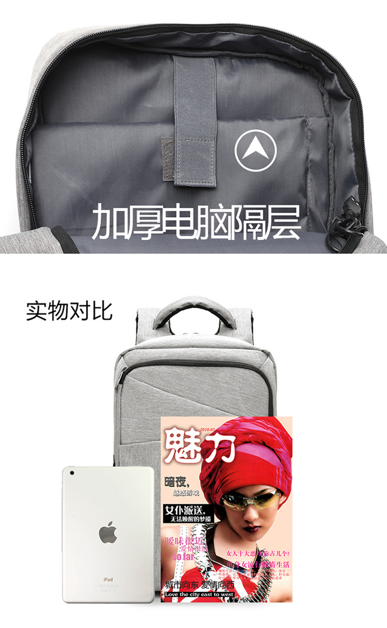 New Men's Backpack Manufacturers Supply Multi-Functional Usb15.6 Computer Bag College Students' Backpack Custom Logo