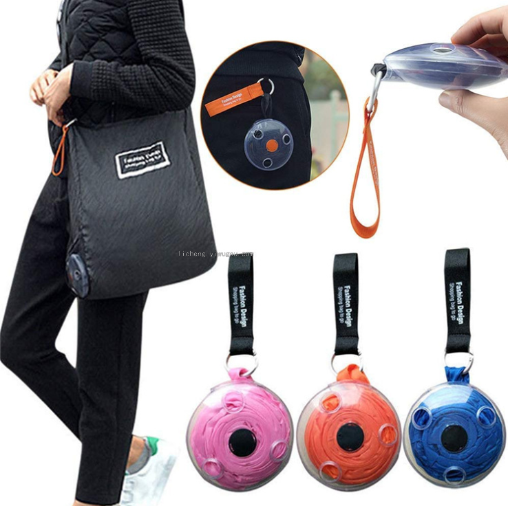 Portable Collapsible Buggy Bag Multi-Functional Small round Palte Shopping Bag