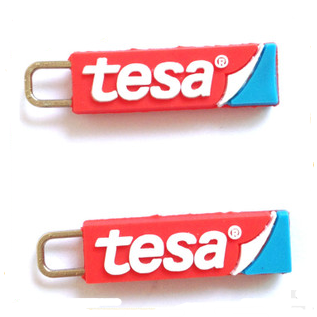 Bag clothing PVC plastic drop green pull tab zipper pull