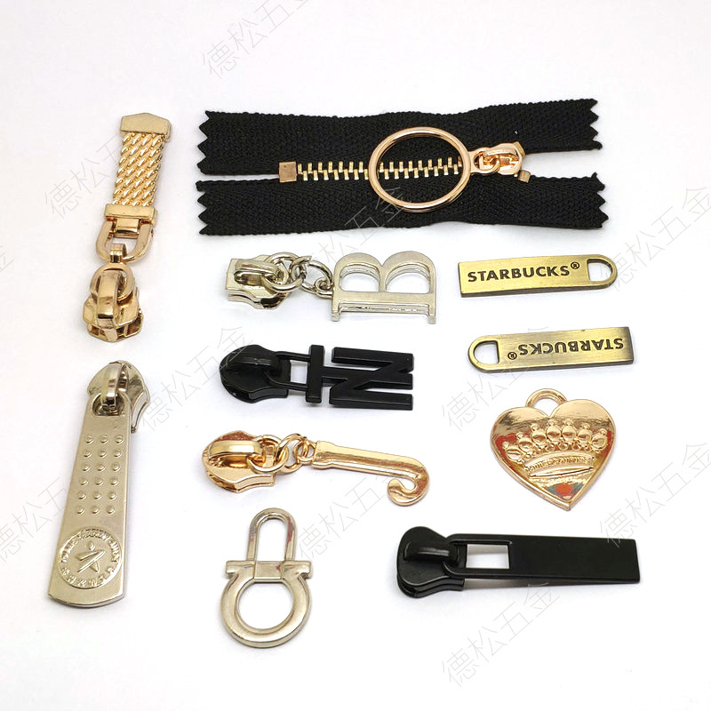 Alloy Pull Tab Pull Ring Can Be Set Zipper Head No. 5 Plastic Teeth Baby Cushion Metal Zipper Pull Pull Tab Logo Universal Zipper Head