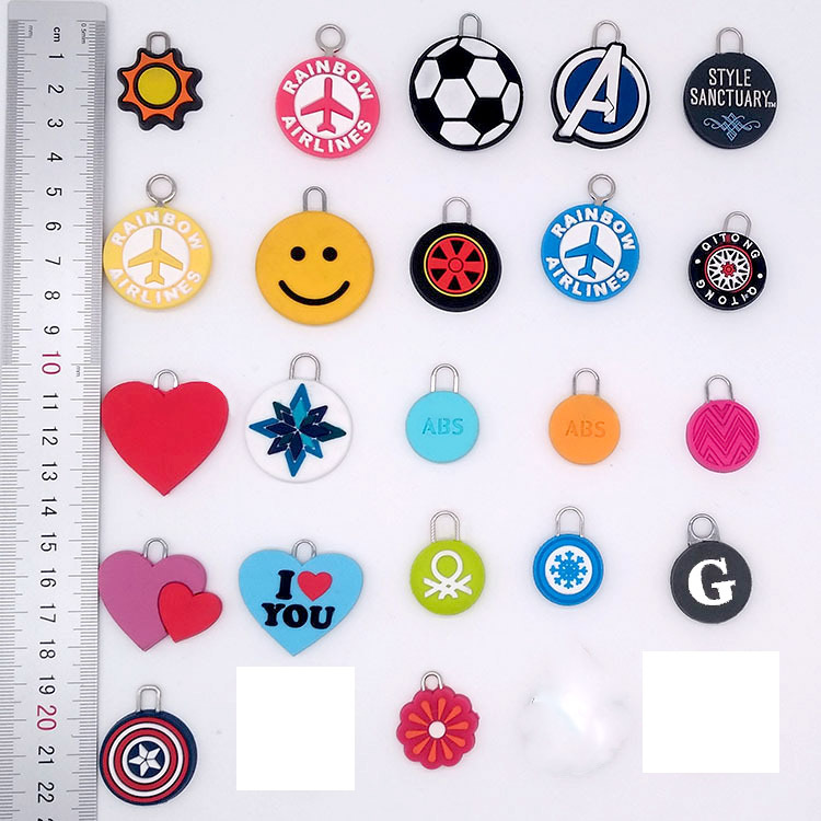 Customized No. 5 Clothing Environmental Protection PVC Soft Plastic Slider Handbag Zipper Head Pencil Case Pull Card Buggy Bag Drop Plastic Pull Tab