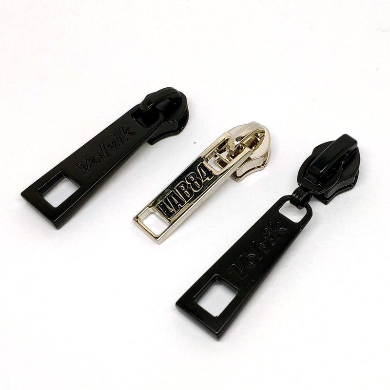 Pull Brand round Pull Head Hardware Pull Tab 5# Zipper Head inside-out Wear Pull Tail Rope Custom Black Metal Nylon Pull Brand