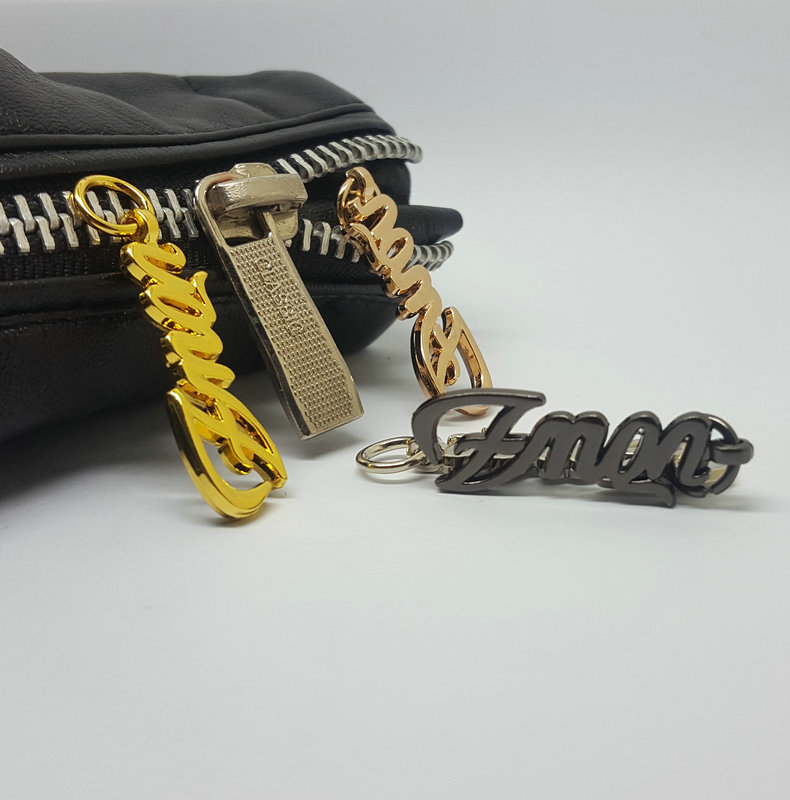 Pull Brand round Pull Head Hardware Pull Tab 5# Zipper Head inside-out Wear Pull Tail Rope Custom Black Metal Nylon Pull Brand