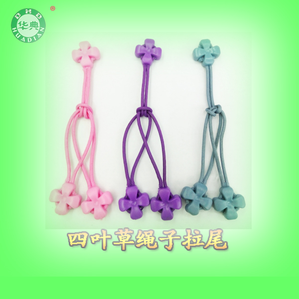 PVC Injection Molding New Double-Sided Clover Clothing Bag Pull Head Pull Tab Pull Tail Drawstring
