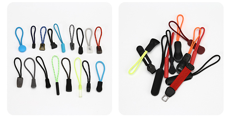 PVC Flexible Glue Zipper Head Drawstring Environmental Protection Multi-Color Plastic Zipper Head Pull Tab Decoration Factory Mold Opening Can Be Customized