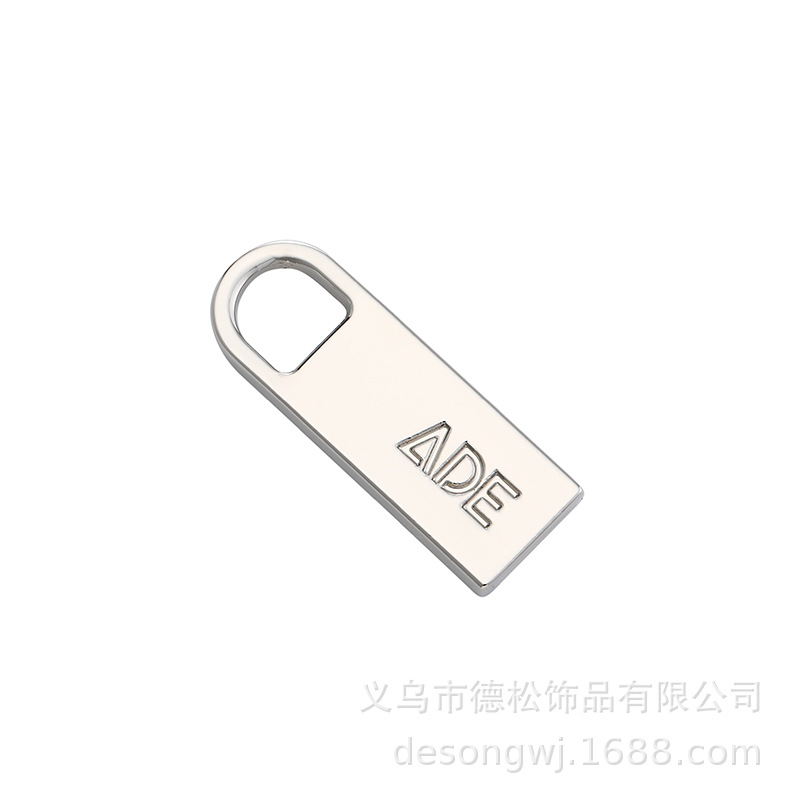 Zipper Head Supply Manufacturers Come to Picture Logo Custom Alloy Metal Styles Diverse Clothing Packaging Bag Zipper Pull Tab