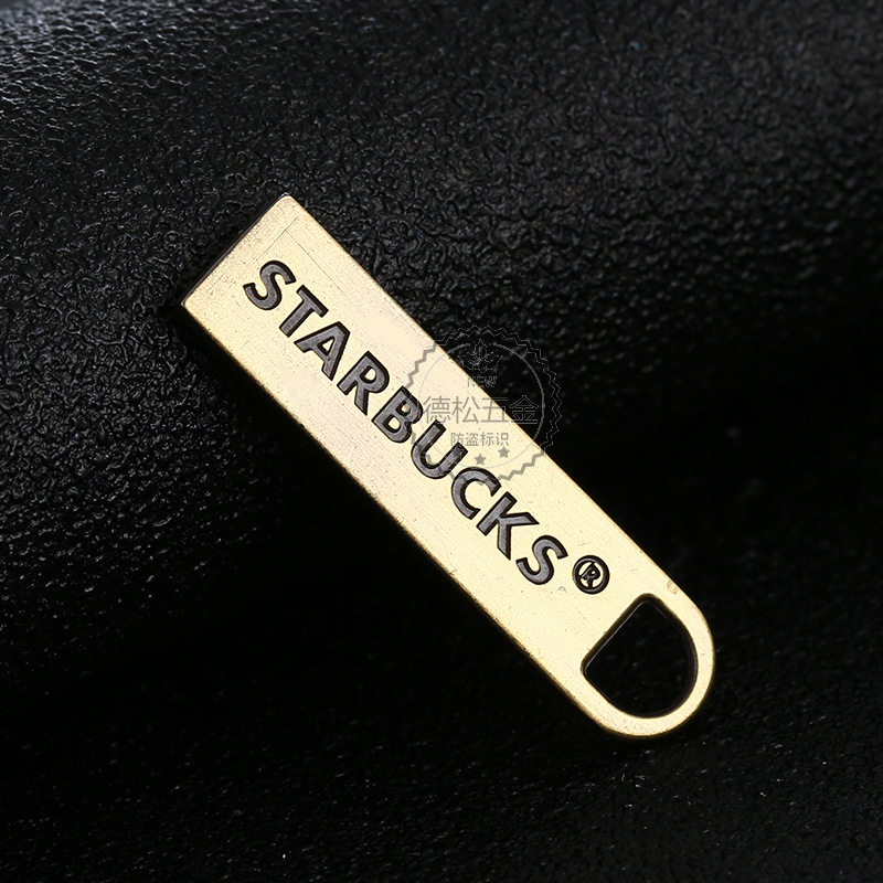 Zipper Head Supply Manufacturers Come to Picture Logo Custom Alloy Metal Styles Diverse Clothing Packaging Bag Zipper Pull Tab