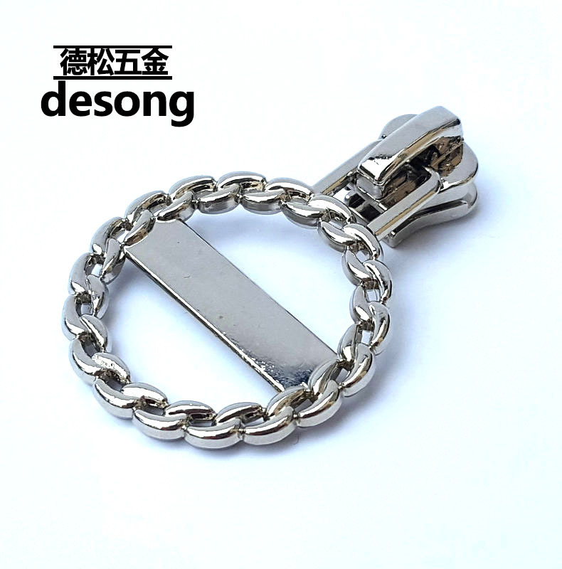 Zipper Head Supply Manufacturers Come to Picture Logo Custom Alloy Metal Styles Diverse Clothing Packaging Bag Zipper Pull Tab