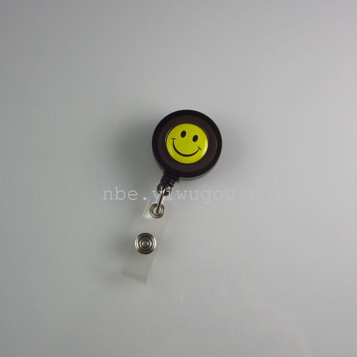 Smiley face badge easy pull tab to easily pull the telescopic buckle waist snap ID sets wire grip transparent card holder promotional hard Smiley face badge easy pull tab to easily pull the telescopic buckle waist snap ID sets wire grip transparent card holder promotional hard