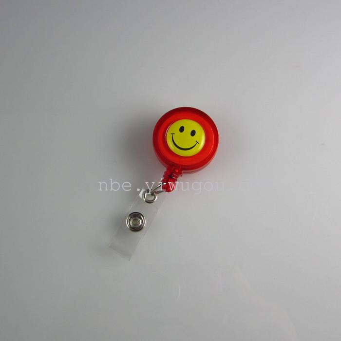 Smiley face badge easy pull tab to easily pull the telescopic buckle waist snap ID sets wire grip transparent card holder promotional hard Smiley face badge easy pull tab to easily pull the telescopic buckle waist snap ID sets wire grip transparent card holder promotional hard