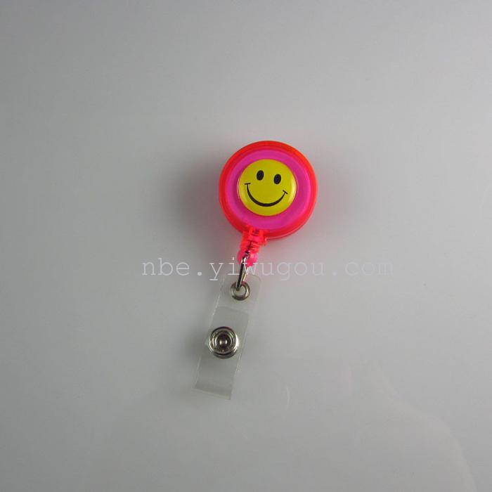 Smiley face badge easy pull tab to easily pull the telescopic buckle waist snap ID sets wire grip transparent card holder promotional hard Smiley face badge easy pull tab to easily pull the telescopic buckle waist snap ID sets wire grip transparent card holder promotional hard