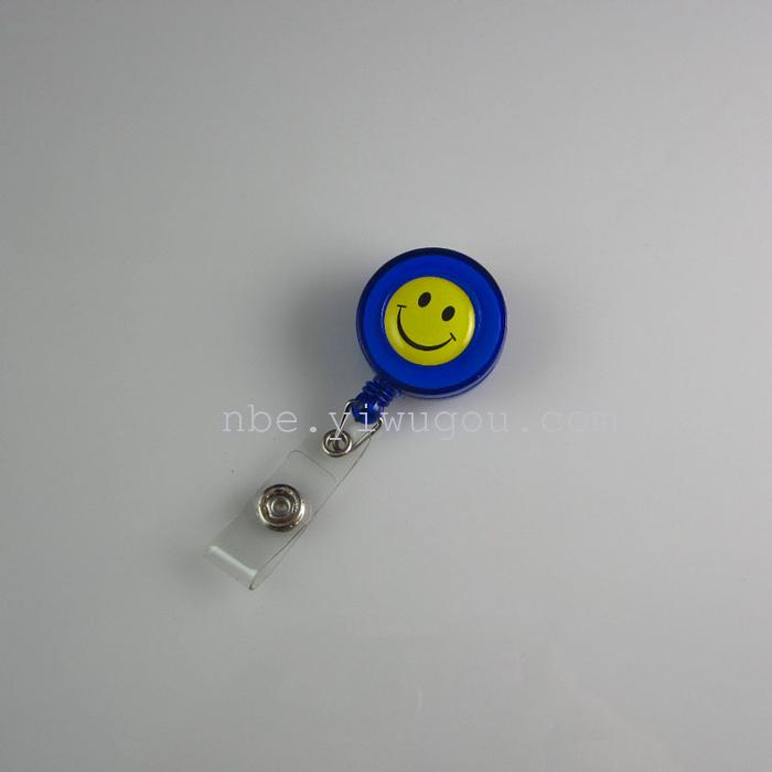 Smiley face badge easy pull tab to easily pull the telescopic buckle waist snap ID sets wire grip transparent card holder promotional hard Smiley face badge easy pull tab to easily pull the telescopic buckle waist snap ID sets wire grip transparent card holder promotional hard