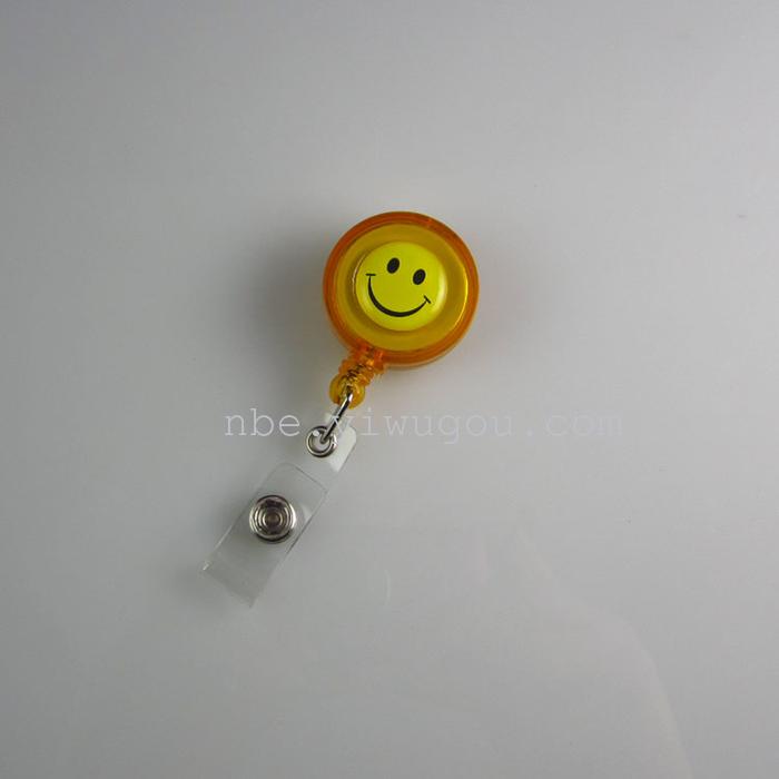 Smiley face badge easy pull tab to easily pull the telescopic buckle waist snap ID sets wire grip transparent card holder promotional hard Smiley face badge easy pull tab to easily pull the telescopic buckle waist snap ID sets wire grip transparent card holder promotional hard