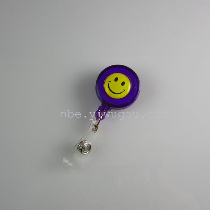 Smiley face badge easy pull tab to easily pull the telescopic buckle waist snap ID sets wire grip transparent card holder promotional hard Smiley face badge easy pull tab to easily pull the telescopic buckle waist snap ID sets wire grip transparent card holder promotional hard