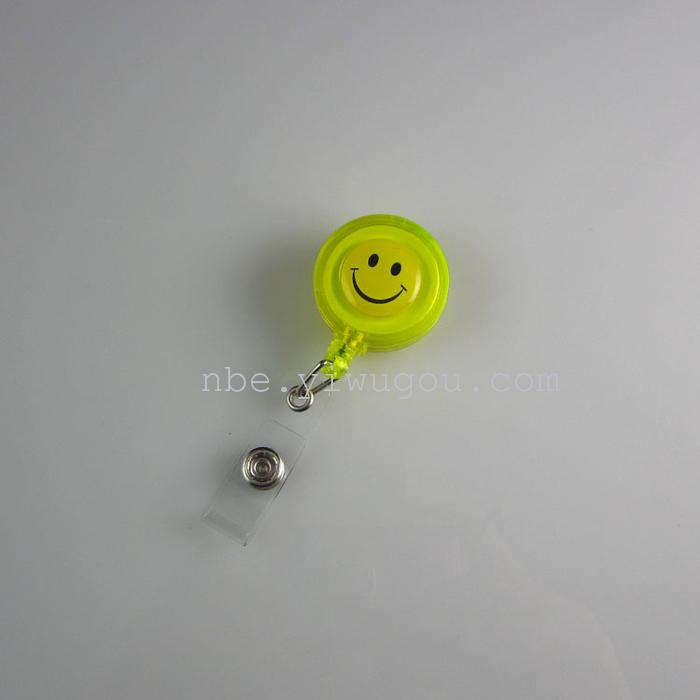 Smiley face badge easy pull tab to easily pull the telescopic buckle waist snap ID sets wire grip transparent card holder promotional hard Smiley face badge easy pull tab to easily pull the telescopic buckle waist snap ID sets wire grip transparent card holder promotional hard