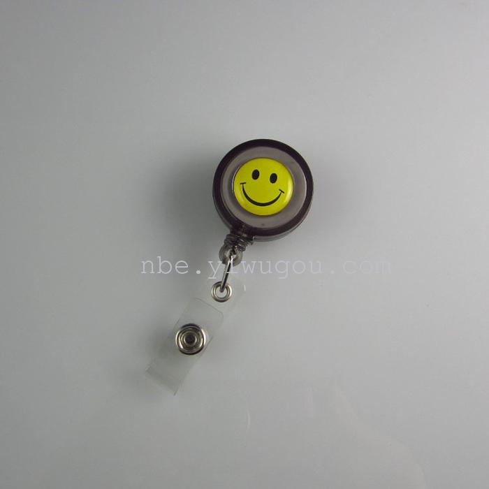 Smiley face badge easy pull tab to easily pull the telescopic buckle waist snap ID sets wire grip transparent card holder promotional hard Smiley face badge easy pull tab to easily pull the telescopic buckle waist snap ID sets wire grip transparent card holder promotional hard