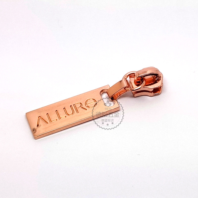 Alloy Metal Zipper Slider Tassel Pull Tab Buckle round Gold Custom Logo Custom Zipper Head round Metal No. 5