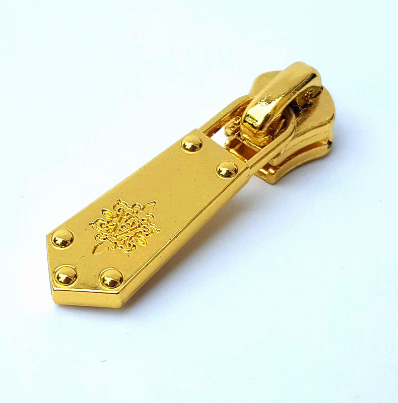 Alloy Metal Zipper Slider Tassel Pull Tab Buckle round Gold Custom Logo Custom Zipper Head round Metal No. 5
