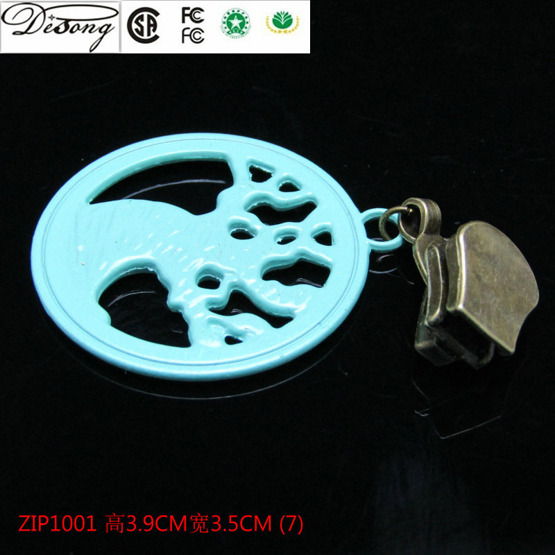 Alloy Metal Zipper Slider Tassel Pull Tab Buckle round Gold Custom Logo Custom Zipper Head round Metal No. 5