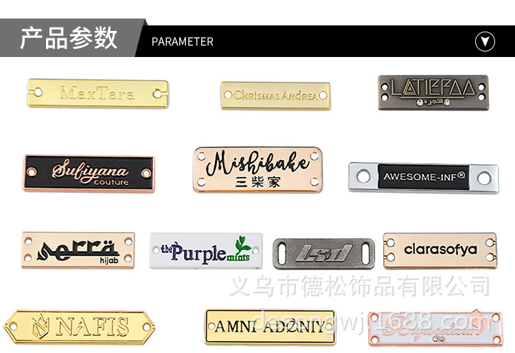 Customized Die Casting Trolley Case Metal Logo Trademark Production Alloy Signs Coin Purse Accessories Hardware Square Nameplate