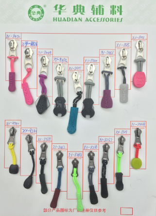 PVC injection molded green plastic bags outside the rope end of the zipper pull tab