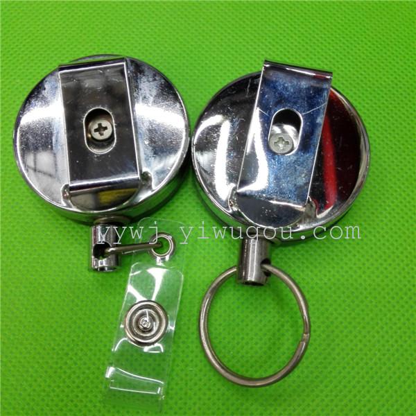 Supply 4 centimeters and a half plane is easy to pull metal snap wire or nylon pull tab badge holders