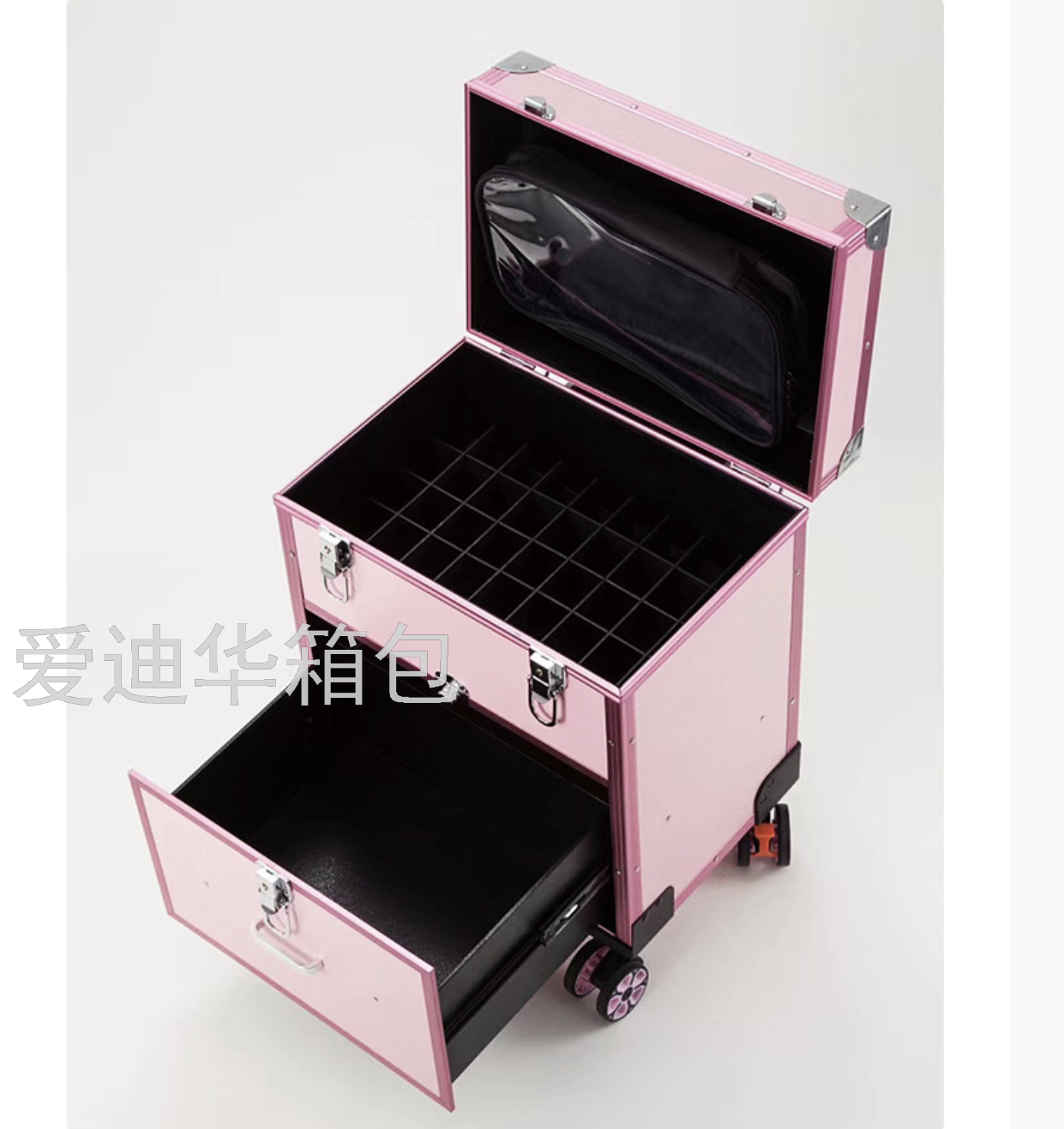 Aidi Huamel Nail Toolbox Phototherapy Machine Tattoo Makeup Beauty Aluminum Alloy Medicine Luggage Storage Trolley Case