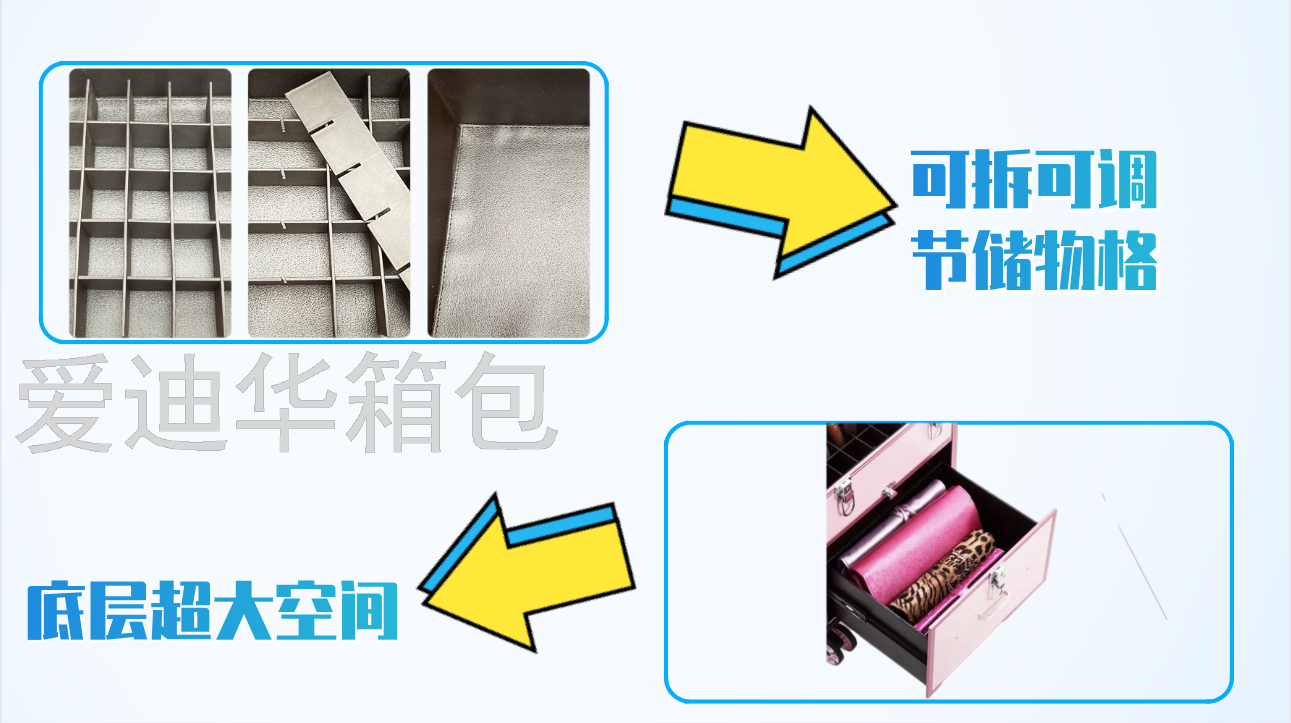 Aidi Huamel Nail Toolbox Phototherapy Machine Tattoo Makeup Beauty Aluminum Alloy Medicine Luggage Storage Trolley Case
