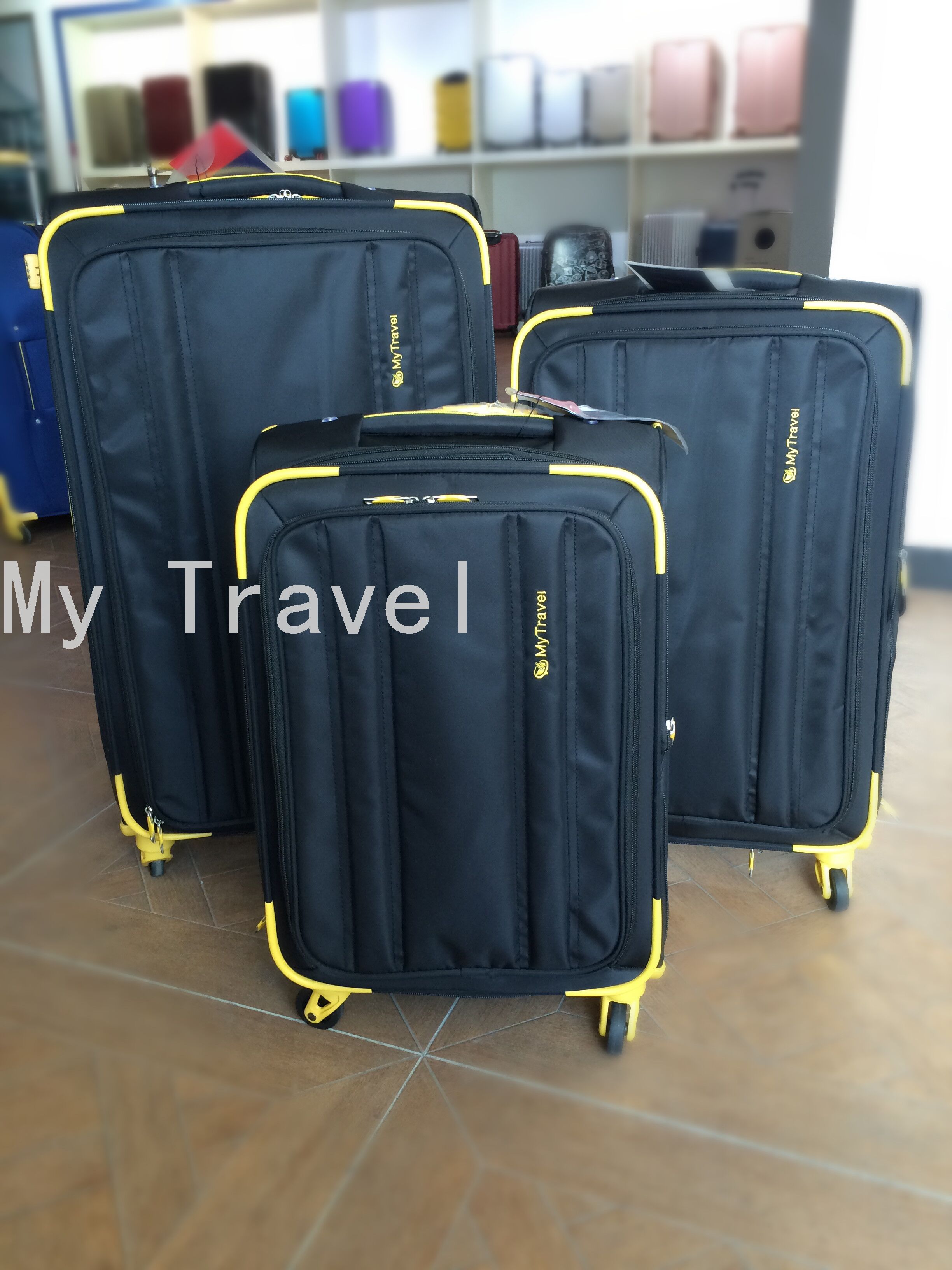 Luggage Password Suitcase Luggage Fabric Zipper Suitcase Three-Piece Trolley Case