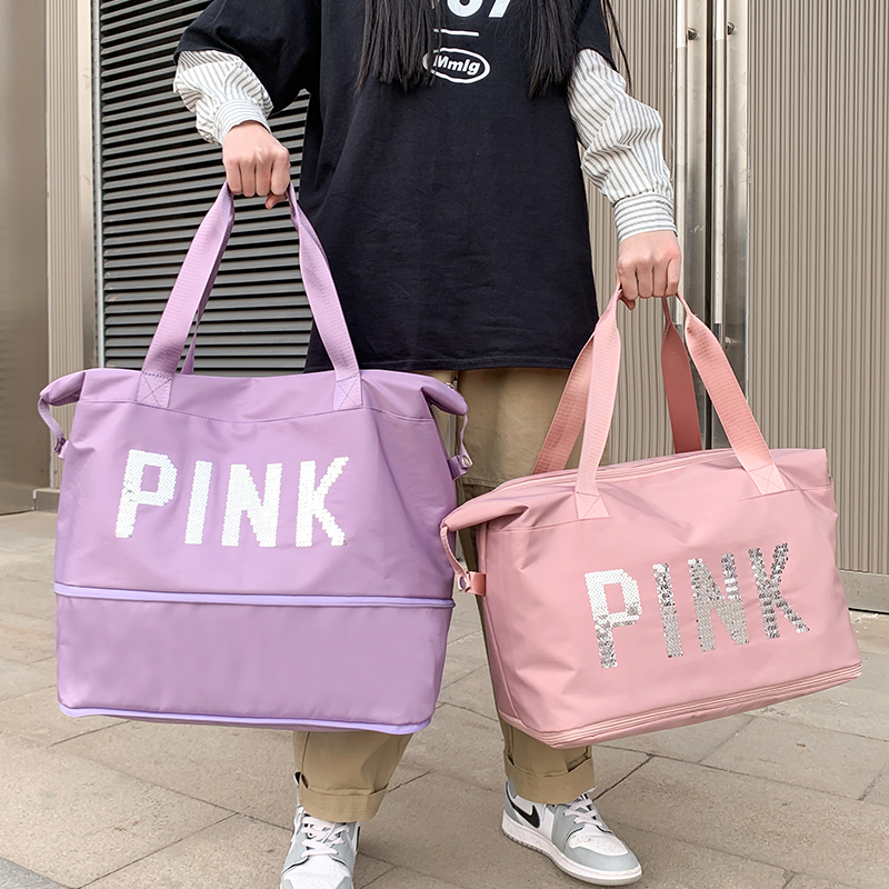 Oversized Collect Clothes Hand-Held Luggage Bag Women&#039;s Lightweight and Large Capacity Short-Distance Travel Travel Storage Bag Can Cover Trolley Case