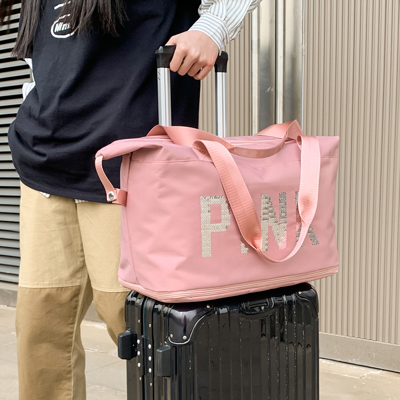 Oversized Collect Clothes Hand-Held Luggage Bag Women&#039;s Lightweight and Large Capacity Short-Distance Travel Travel Storage Bag Can Cover Trolley Case