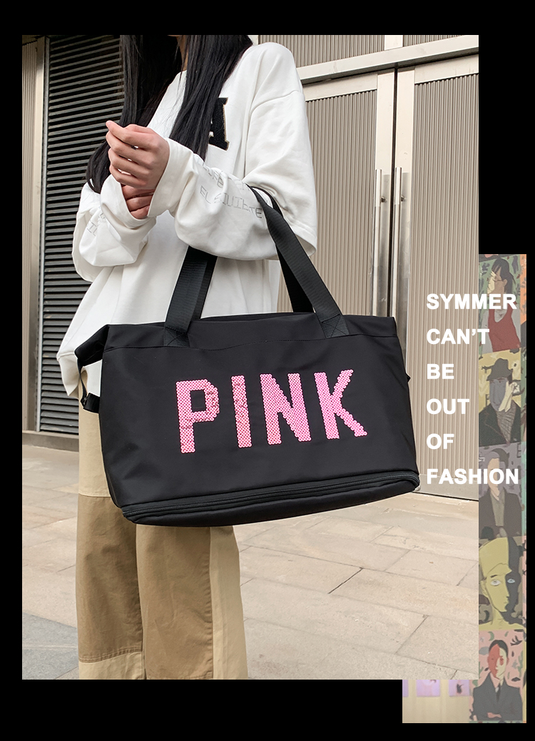 Oversized Collect Clothes Hand-Held Luggage Bag Women's Lightweight and Large Capacity Short-Distance Travel Travel Storage Bag Can Cover Trolley Case