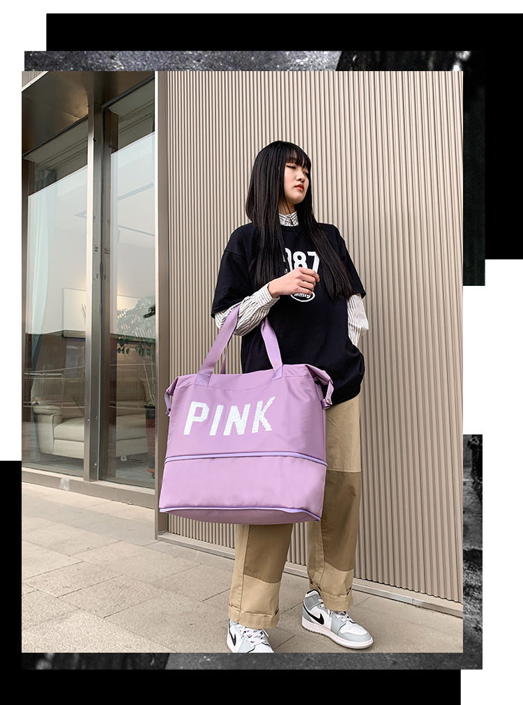 Oversized Collect Clothes Hand-Held Luggage Bag Women's Lightweight and Large Capacity Short-Distance Travel Travel Storage Bag Can Cover Trolley Case