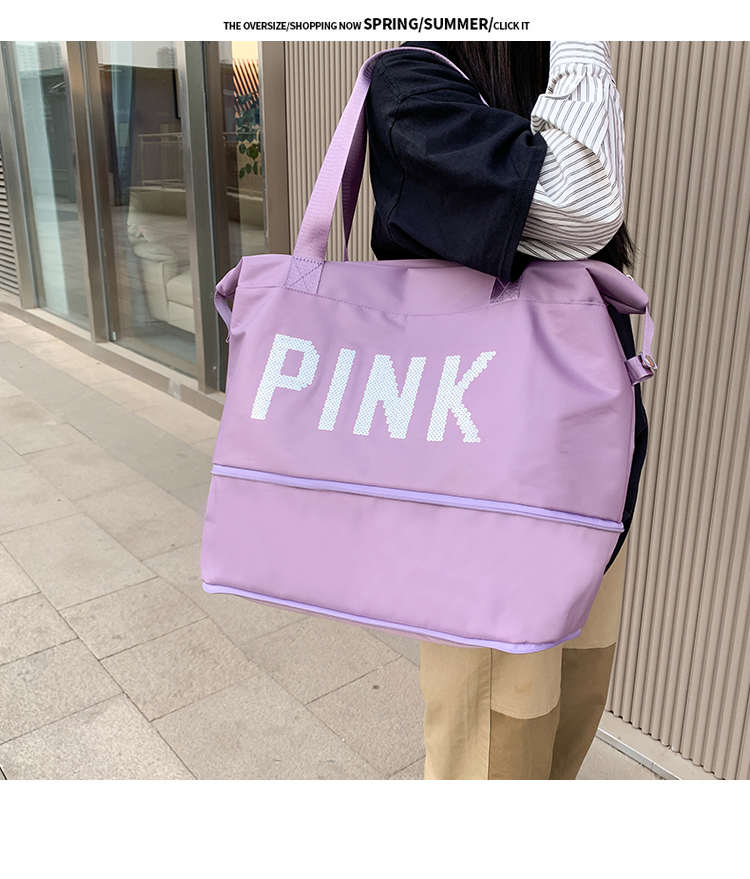 Oversized Collect Clothes Hand-Held Luggage Bag Women's Lightweight and Large Capacity Short-Distance Travel Travel Storage Bag Can Cover Trolley Case