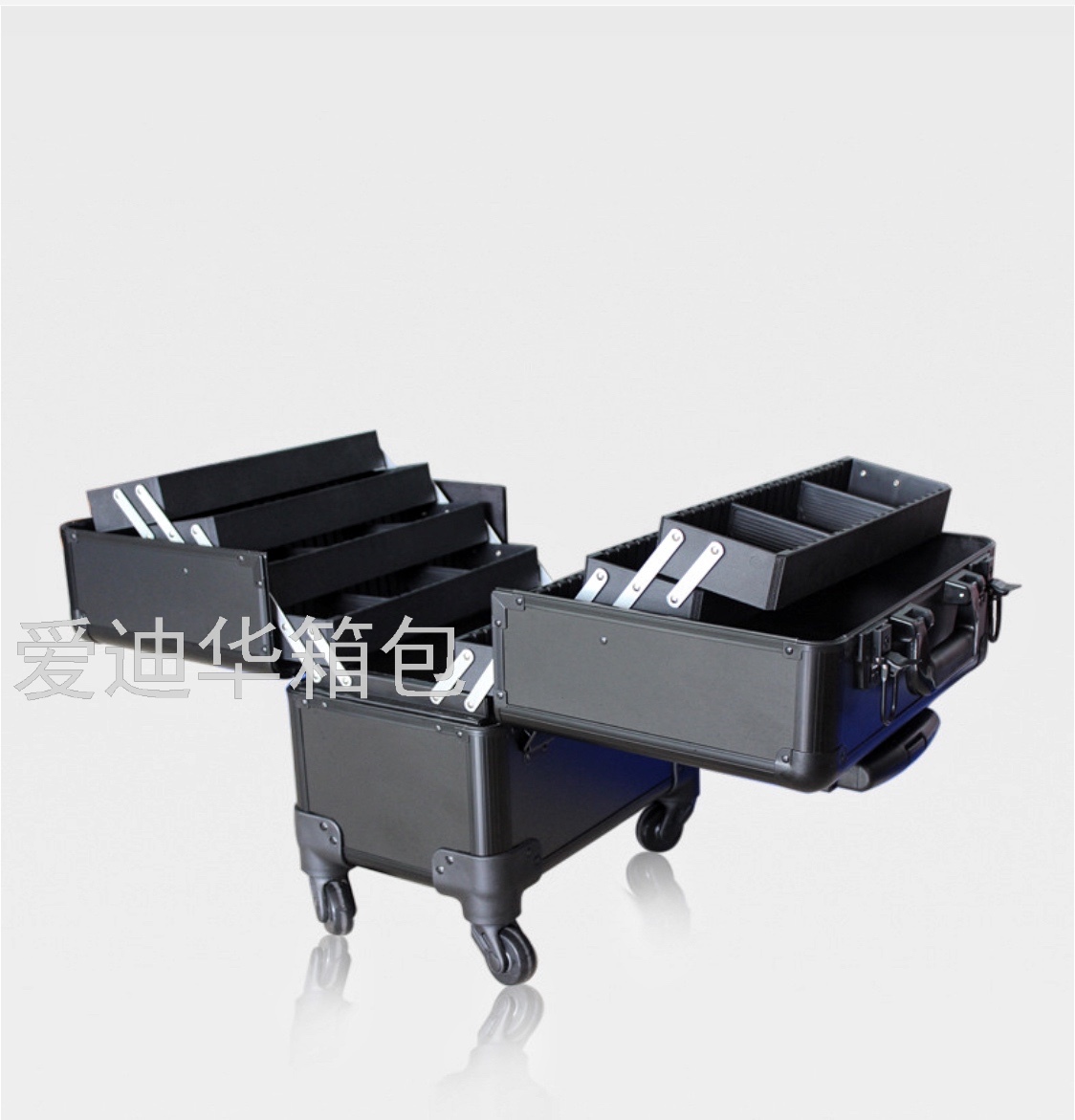 Aidihua Detachable Universal Wheel Multi-Layer Multi-Zone Partition Professional Cosmetic Case Portable Trolley Case 