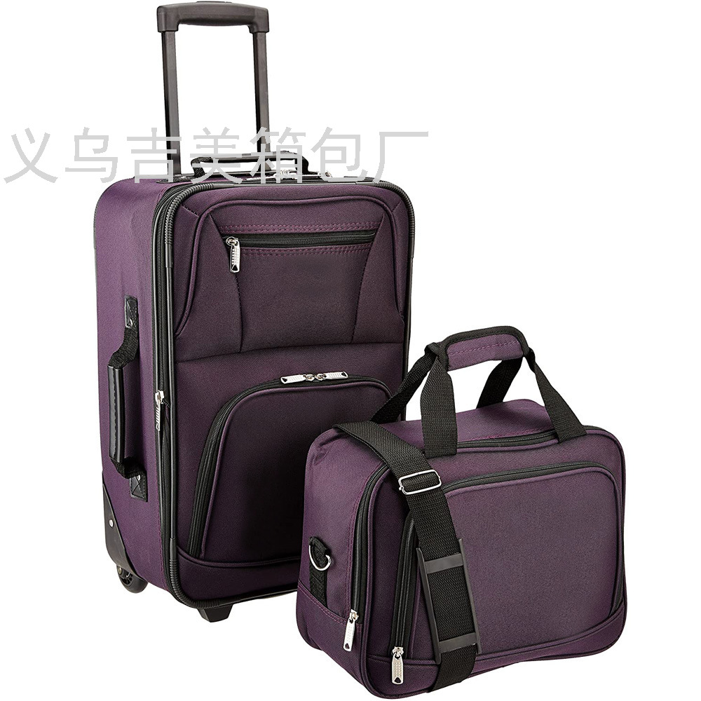 Factory Export Suitcase Two-Piece Set 20-Inch Trolley Case Customizable Boarding Bag Business Luggage Foreign Wholesale Factory Export Suitcase Two-Piece Set 20-Inch Trolley Case Customizable Boarding Bag Business Luggage Foreign Wholesale
