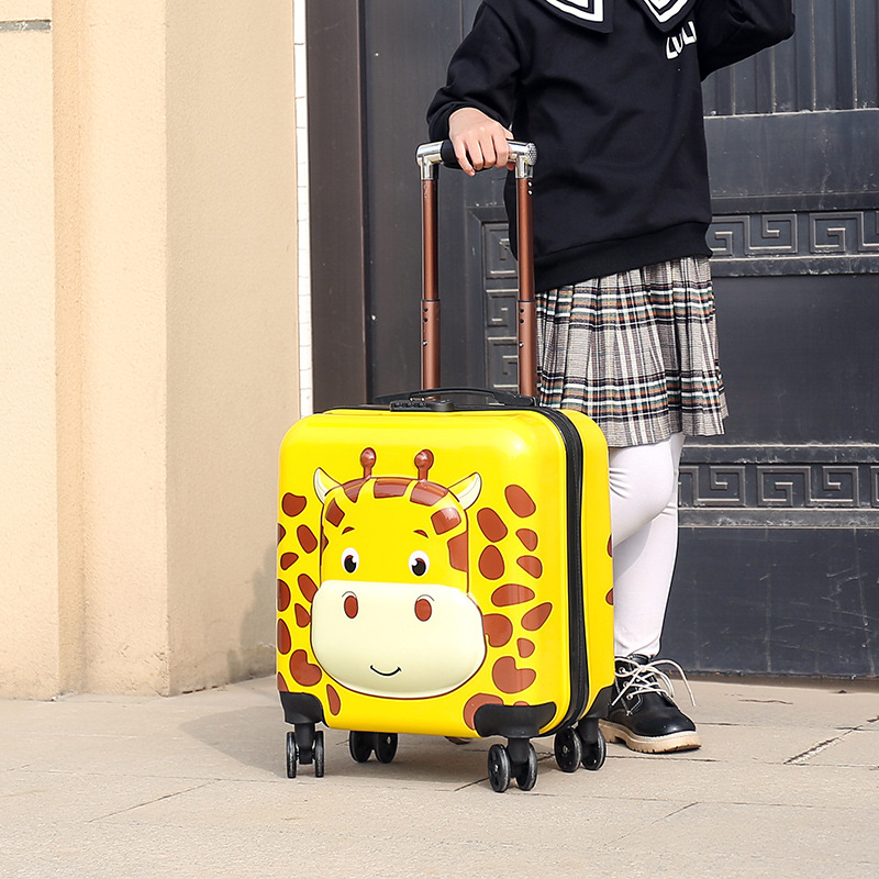 New Animal Trolley Case 18-Inch Children&#039;s Trolley Case Cartoon Male and Female Baby Travel Boarding Bag Printed Logo