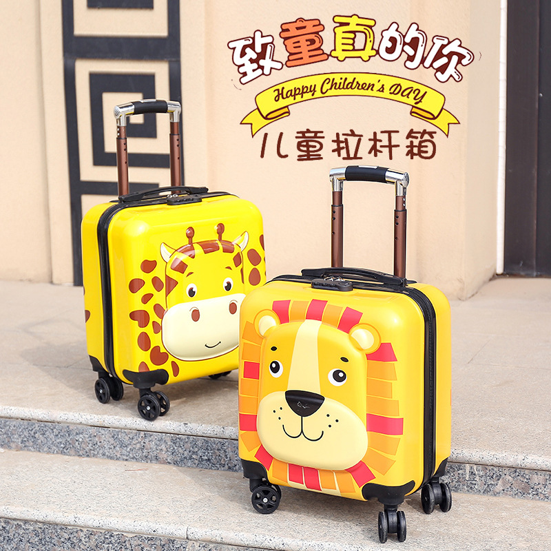 New Animal Trolley Case 18-Inch Children&#039;s Trolley Case Cartoon Male and Female Baby Travel Boarding Bag Printed Logo