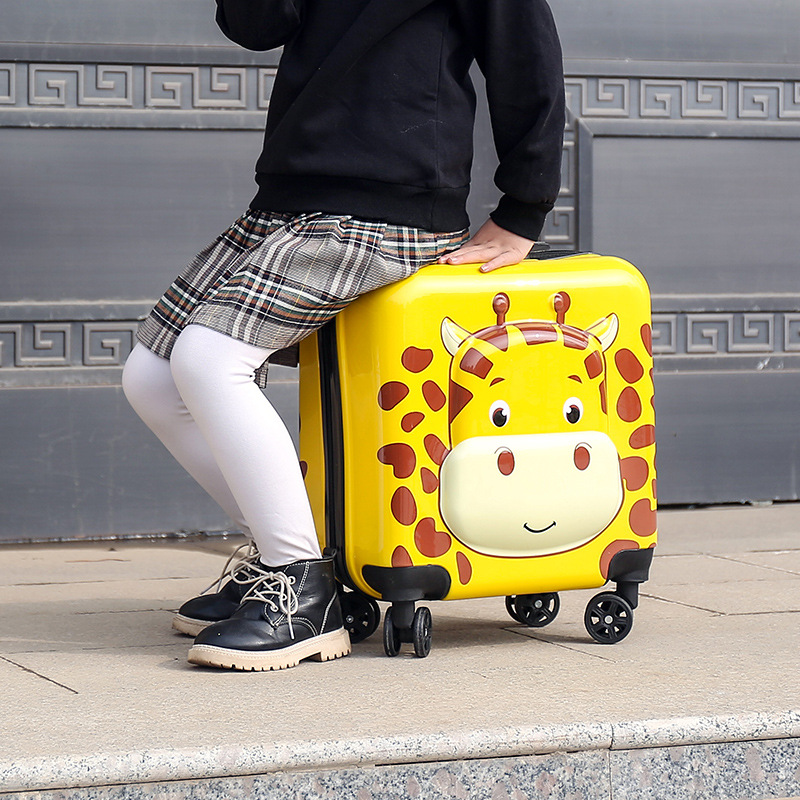 New Animal Trolley Case 18-Inch Children&#039;s Trolley Case Cartoon Male and Female Baby Travel Boarding Bag Printed Logo