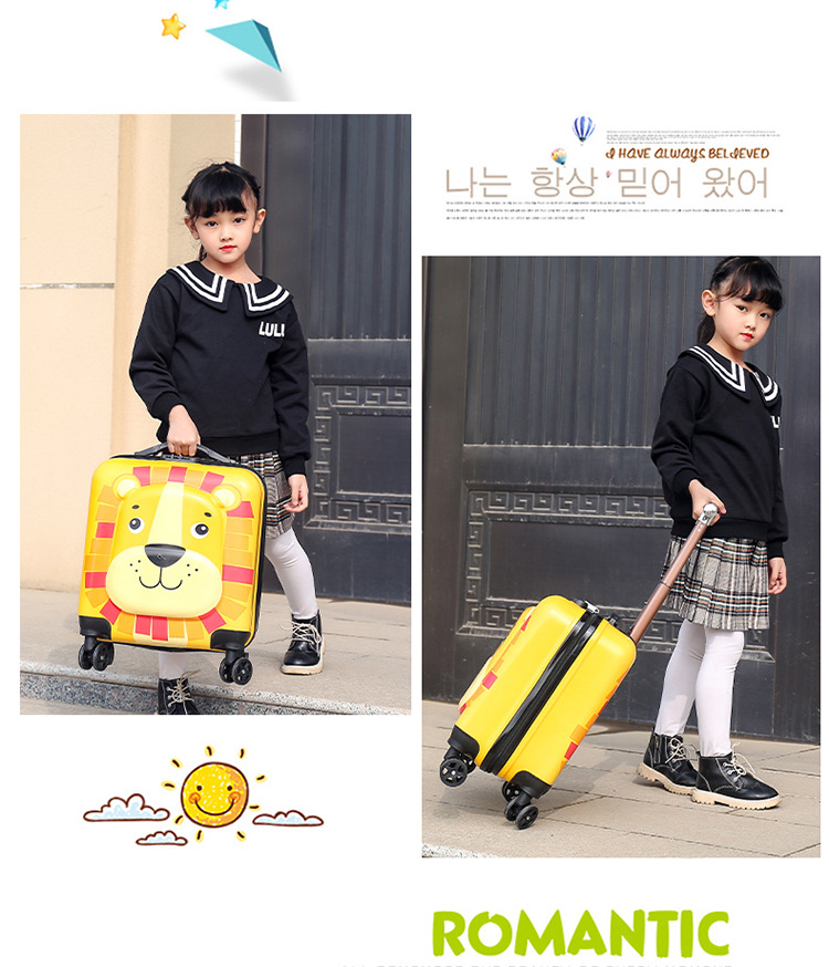 New Animal Trolley Case 18-Inch Children's Trolley Case Cartoon Male and Female Baby Travel Boarding Bag Printed Logo New Animal Trolley Case 18-Inch Children's Trolley Case Cartoon Male and Female Baby Travel Boarding Bag Printed Logo
