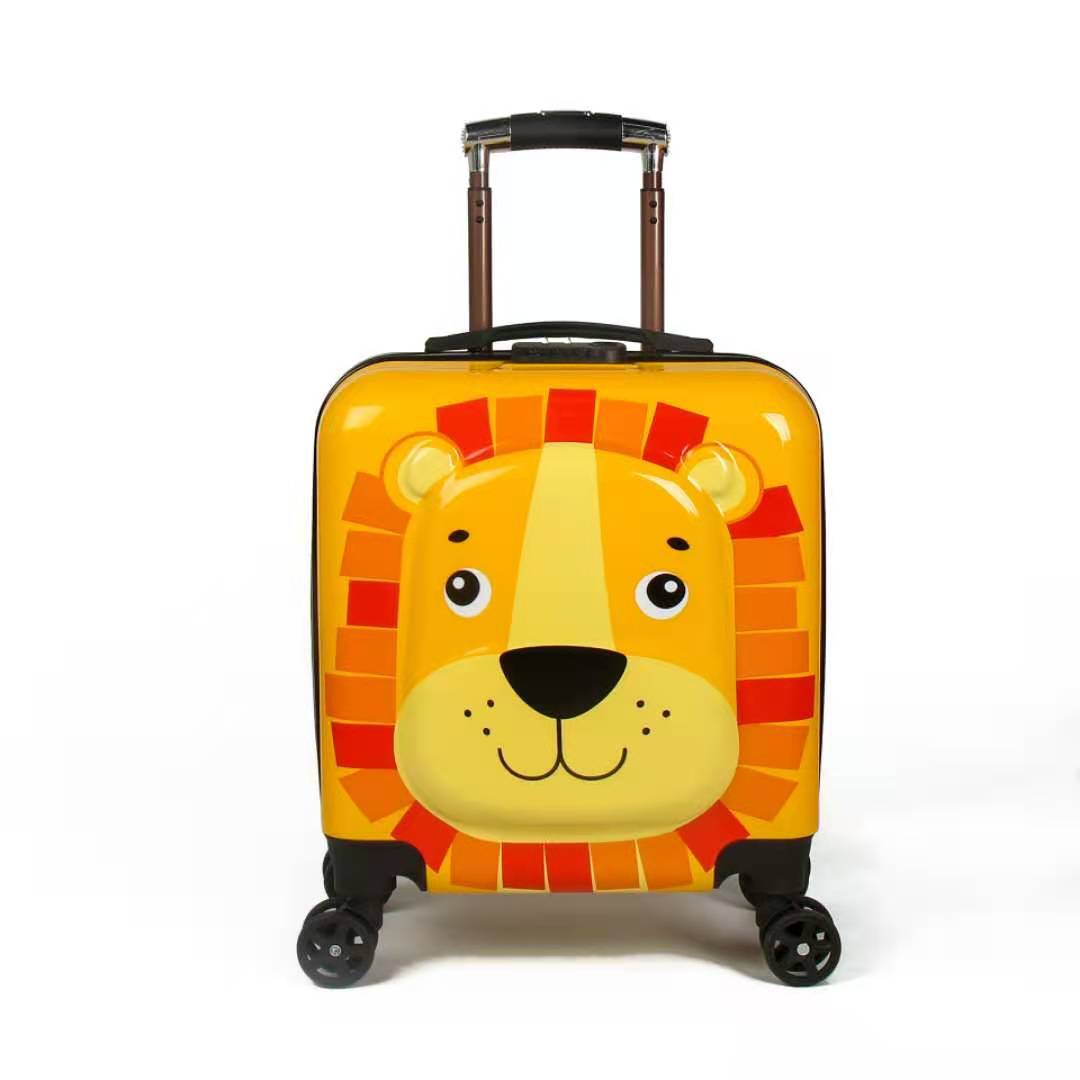 2020 Children&#039;s Three D Boarding Bag 18-Inch Bear Lion Yellow Deer Trolley Case Universal Wheel Luggage