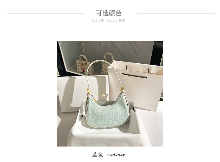 Foreign Trade Denim Women's Bag Underarm Bag Baguette Bag Korean Style Shoulder Fashion Bag 2021 New Portable Niche Dumpling Bag Foreign Trade Denim Women's Bag Underarm Bag Baguette Bag Korean Style Shoulder Fashion Bag 2021 New Portable Niche Dumpling Bag