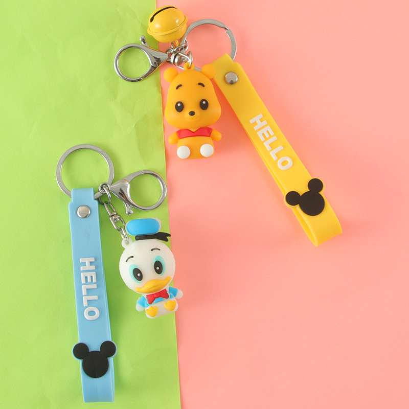 Korean PVC Three-Dimensional Soft Rubber Cartoon Cat Doll Keychain Fashion Bag Package Pendant Key Chain Accessories Pendant
