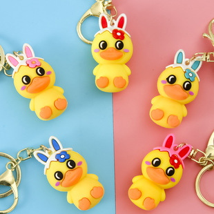 Korean PVC Three-Dimensional Soft Rubber Cartoon Cat Doll Keychain Fashion Bag Package Pendant Key Chain Accessories Pendant