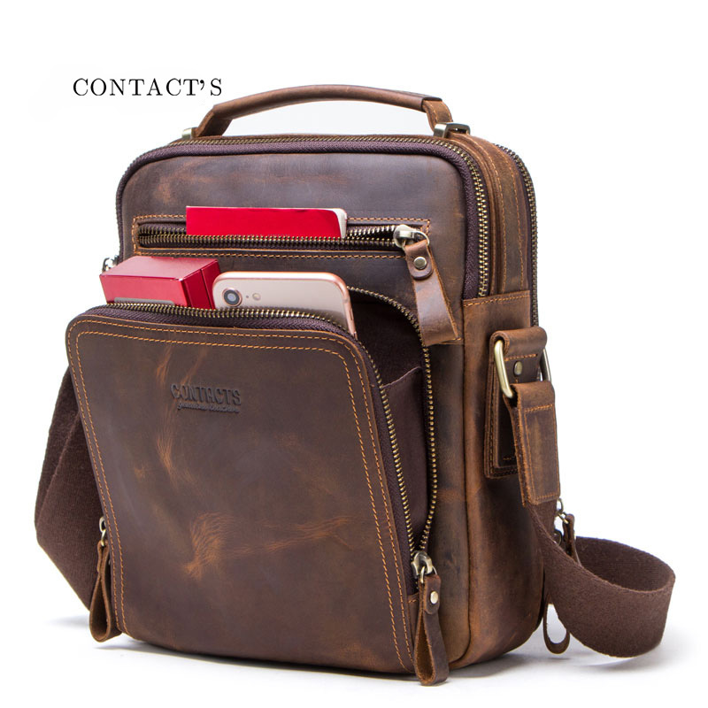 Angel Vintage Crazy Horse Leather Men&#039;s Bag Multifunctional Foreign Trade Occident Fashion Bag CrossBorder on Behalf